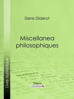 cover image of Miscellanea philosophiques